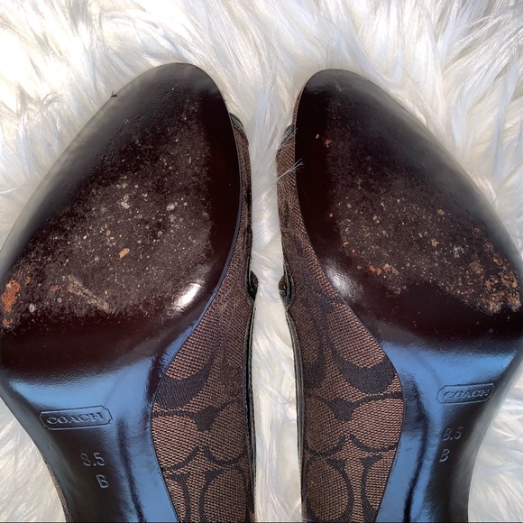 COACH Peep Toe Pump Jacquard Print/leather 8.5 - Picture 5 of 8